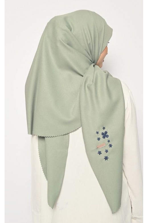 Pasmina Oval Azzura Instan Lasercut Matcha